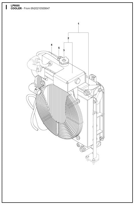 Cooler Assembly Parts For LP9505 Trench Roller By Husqvarna