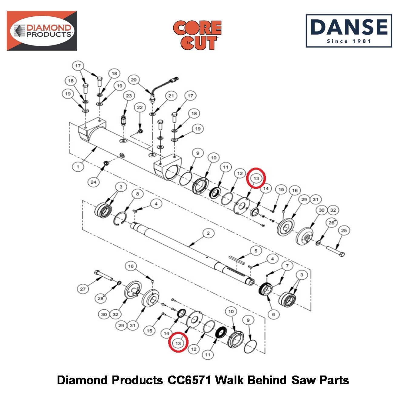 Seal Cover Plate For Oil Bath Blade Shaft 6010851 Fits Core Cut CC6571 Walk Behind Saw By Diamond Products