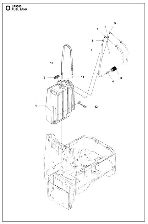 Fuel Tank Assembly Parts For LP 9505 Trench Roller By Husqvarna