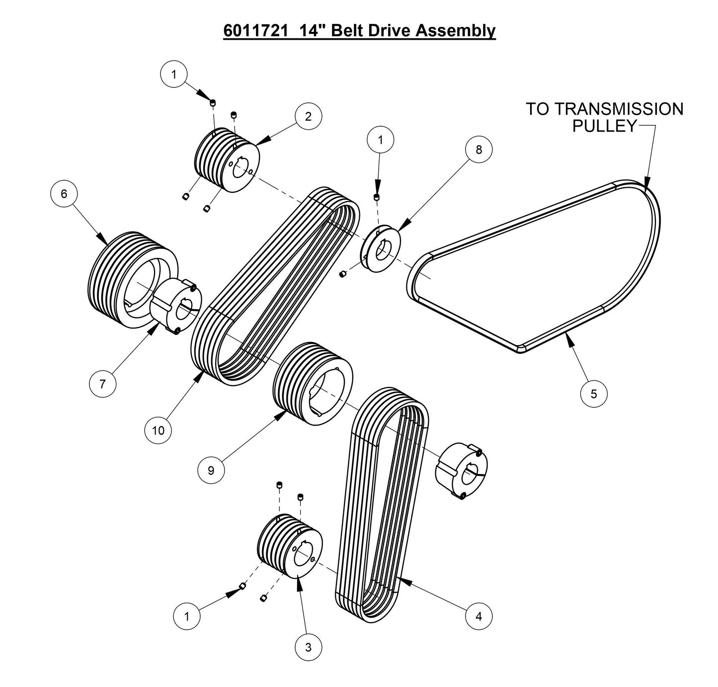 CC3535JBVP 14'' Belt Drive Assembly
