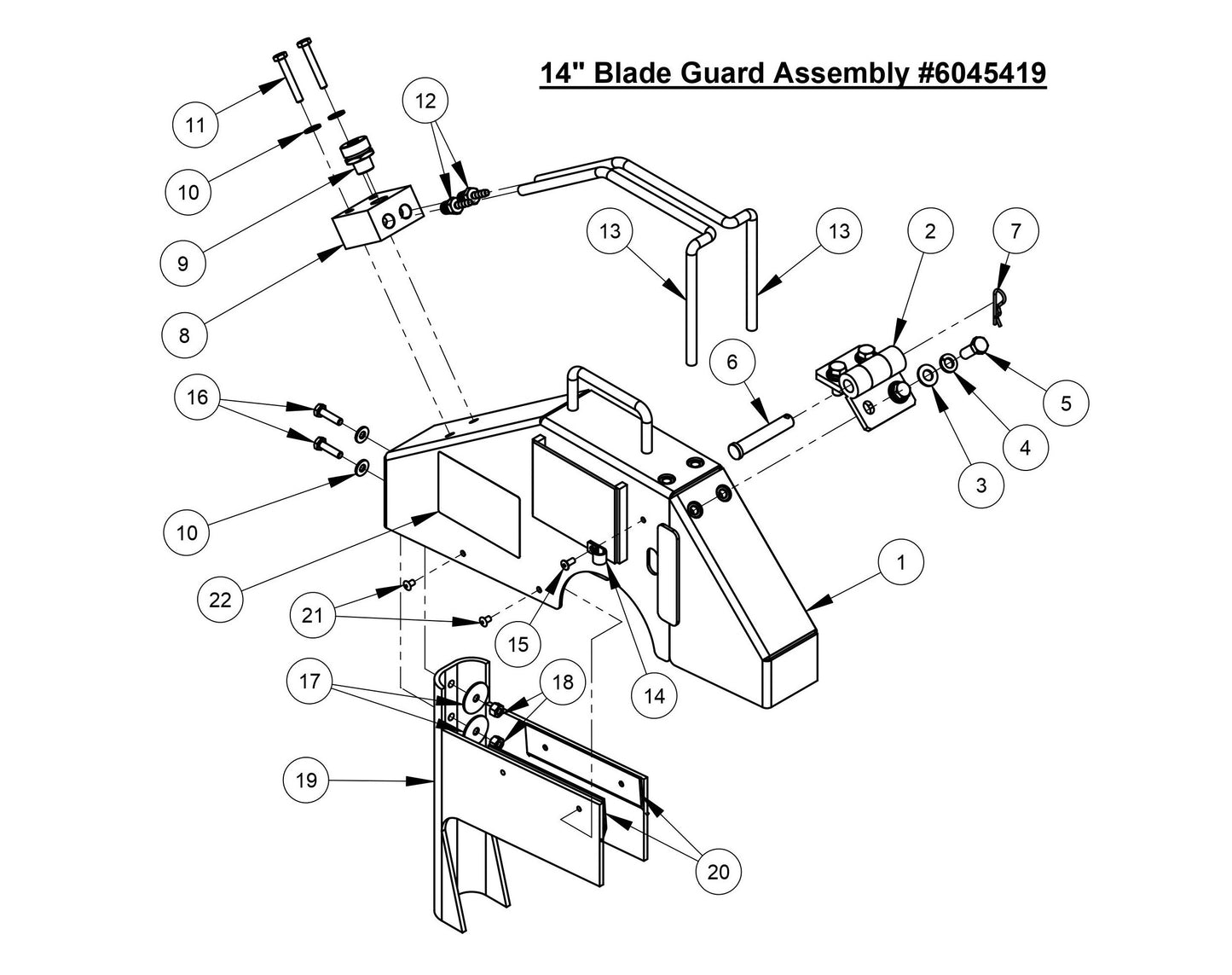 CC4144DXL 14'' Blade Guard Assembly
