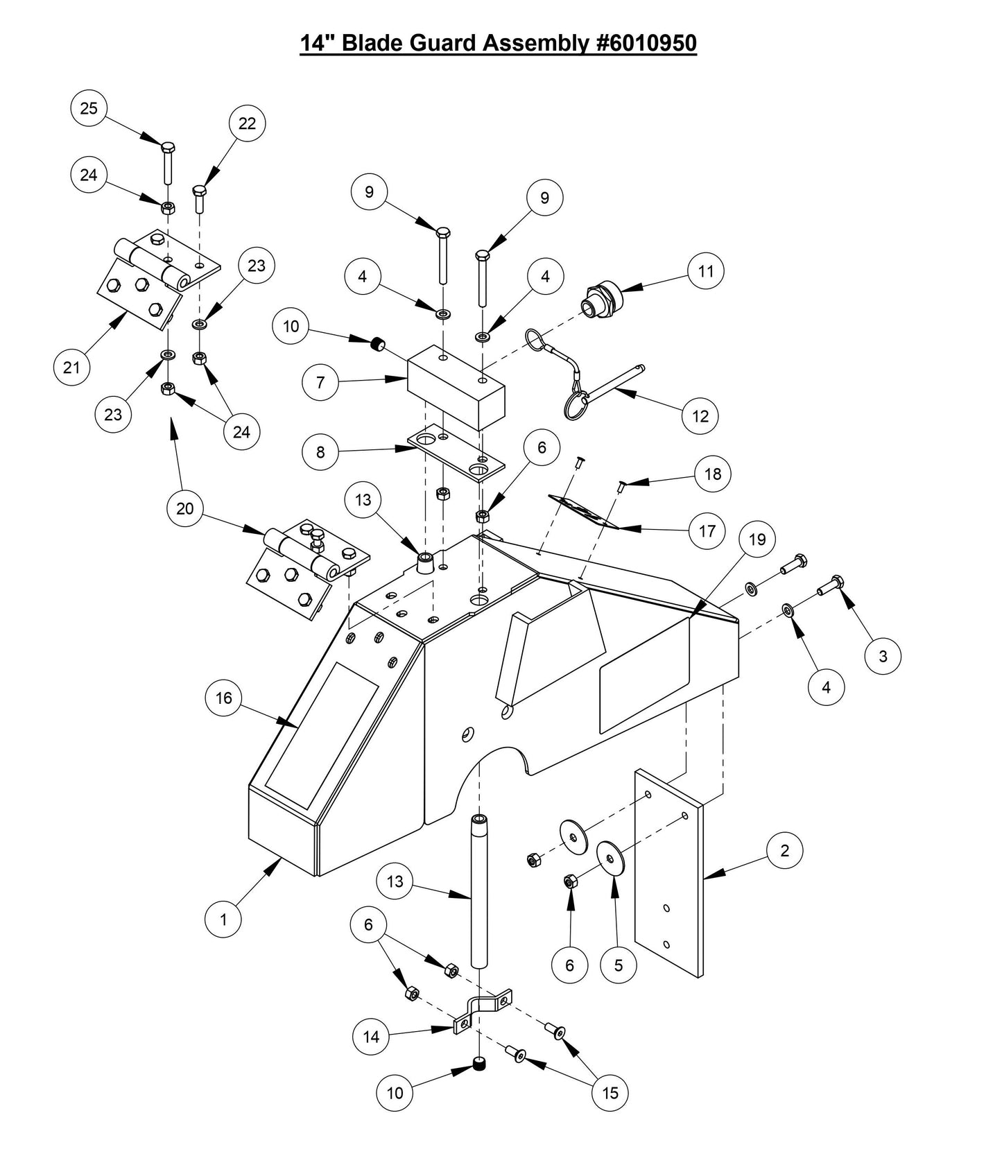 CC3728 14'' Blade Guard Assembly