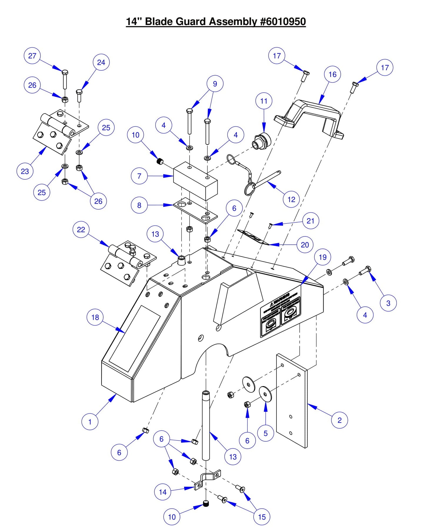 CC6561/CC6561-3/CC6571/CC6571-3 14" Blade Guard Assembly Parts