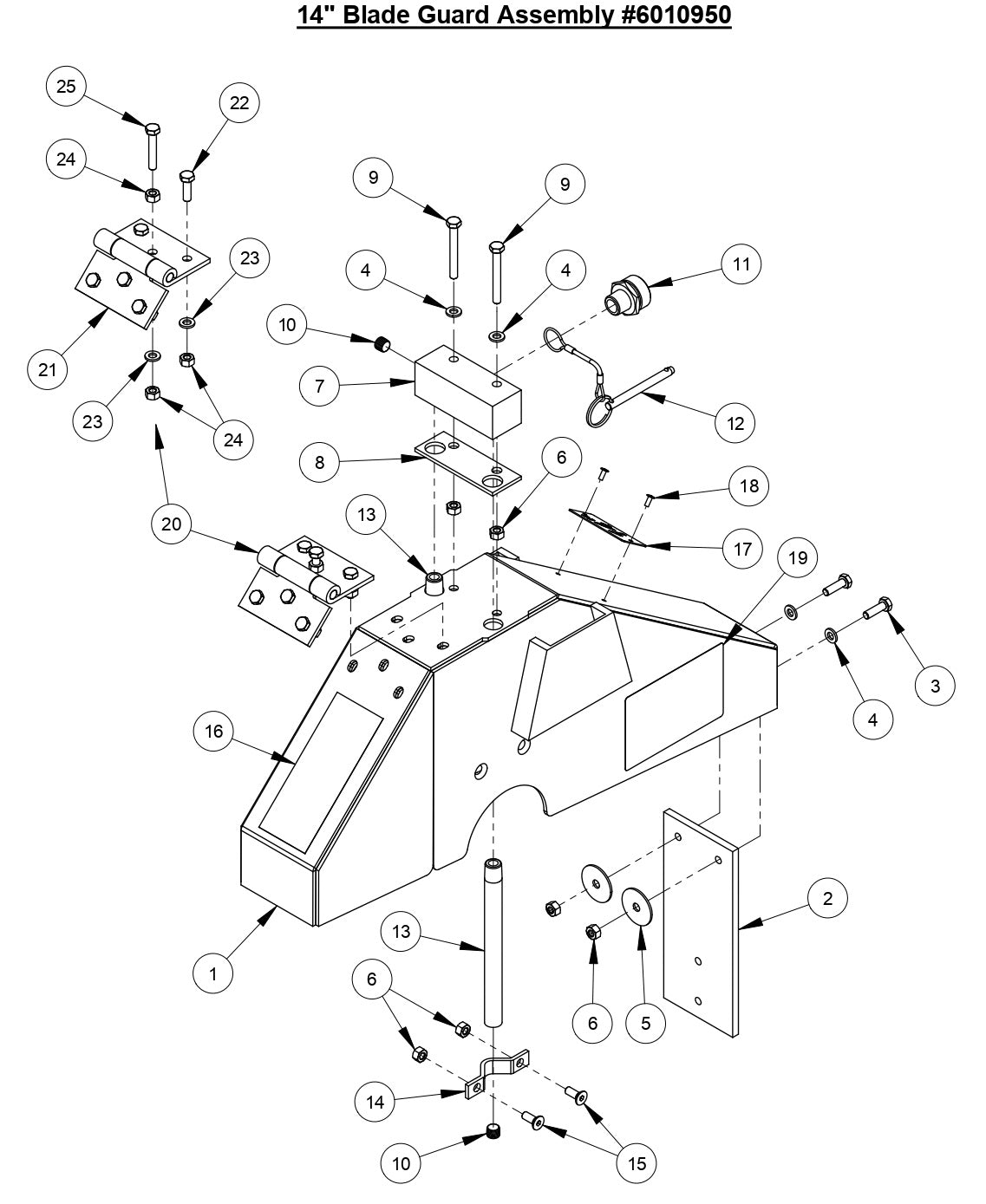 CC6540E 14" Blade Guard Assembly