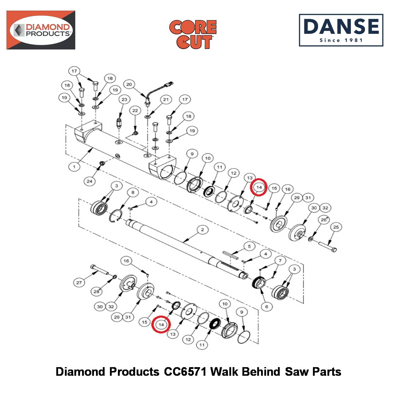 Seal 1-3/4" V-ring Stretch-fit Rotary 2501752 Fits Core Cut CC6571 Walk Behind Saw By Diamond Products