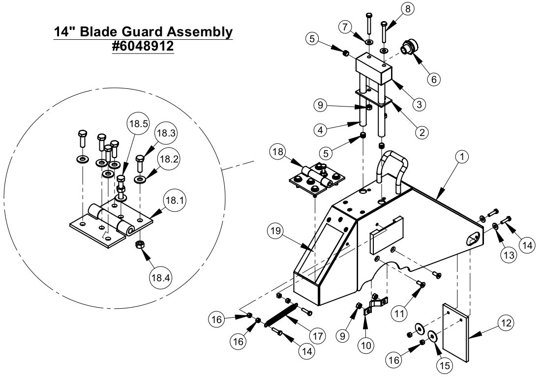 CC1300 XL 14" Blade Guard Assembly