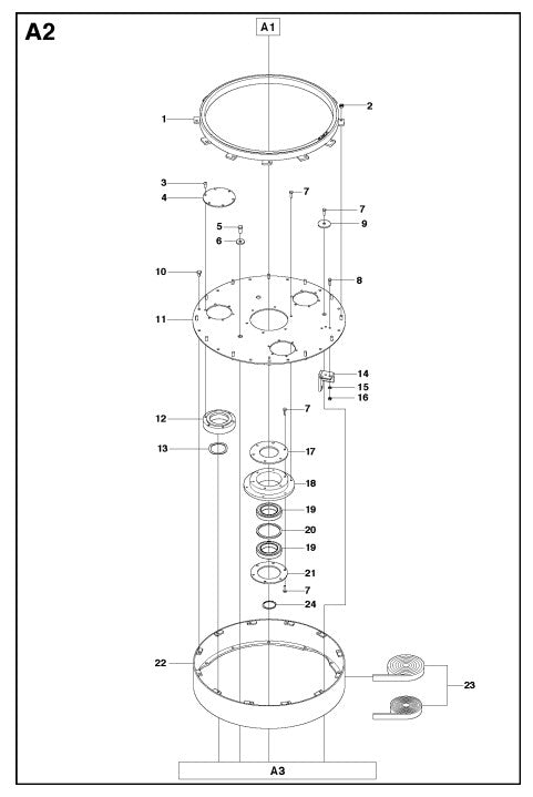 Grinding Head A2 Assembly Parts For PG 680 By Husqvarna