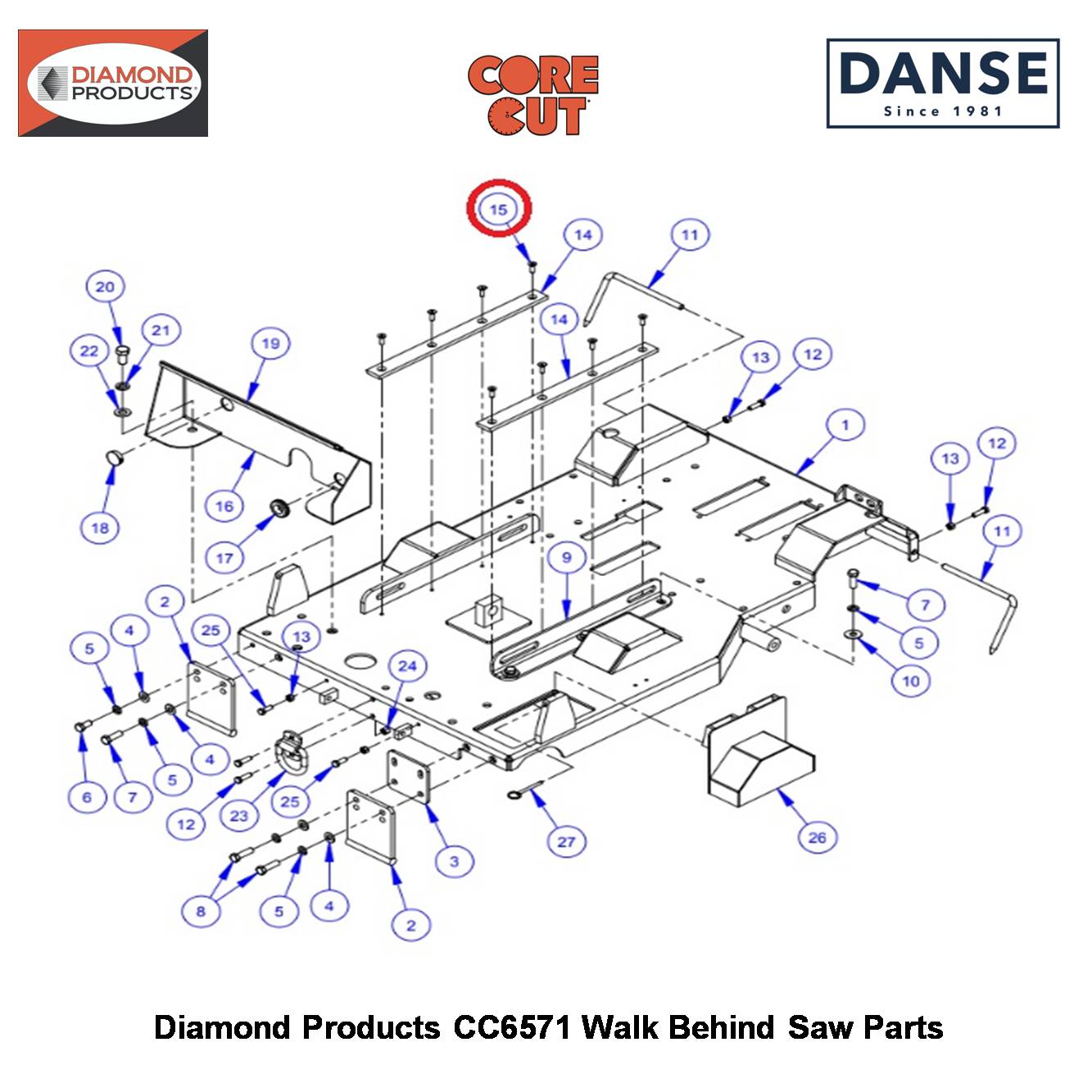 5/16-18X1"FLAT Hd Soc Cap 2900174 Fits Core Cut CC6571 Walk Behind Saw By Diamond Products