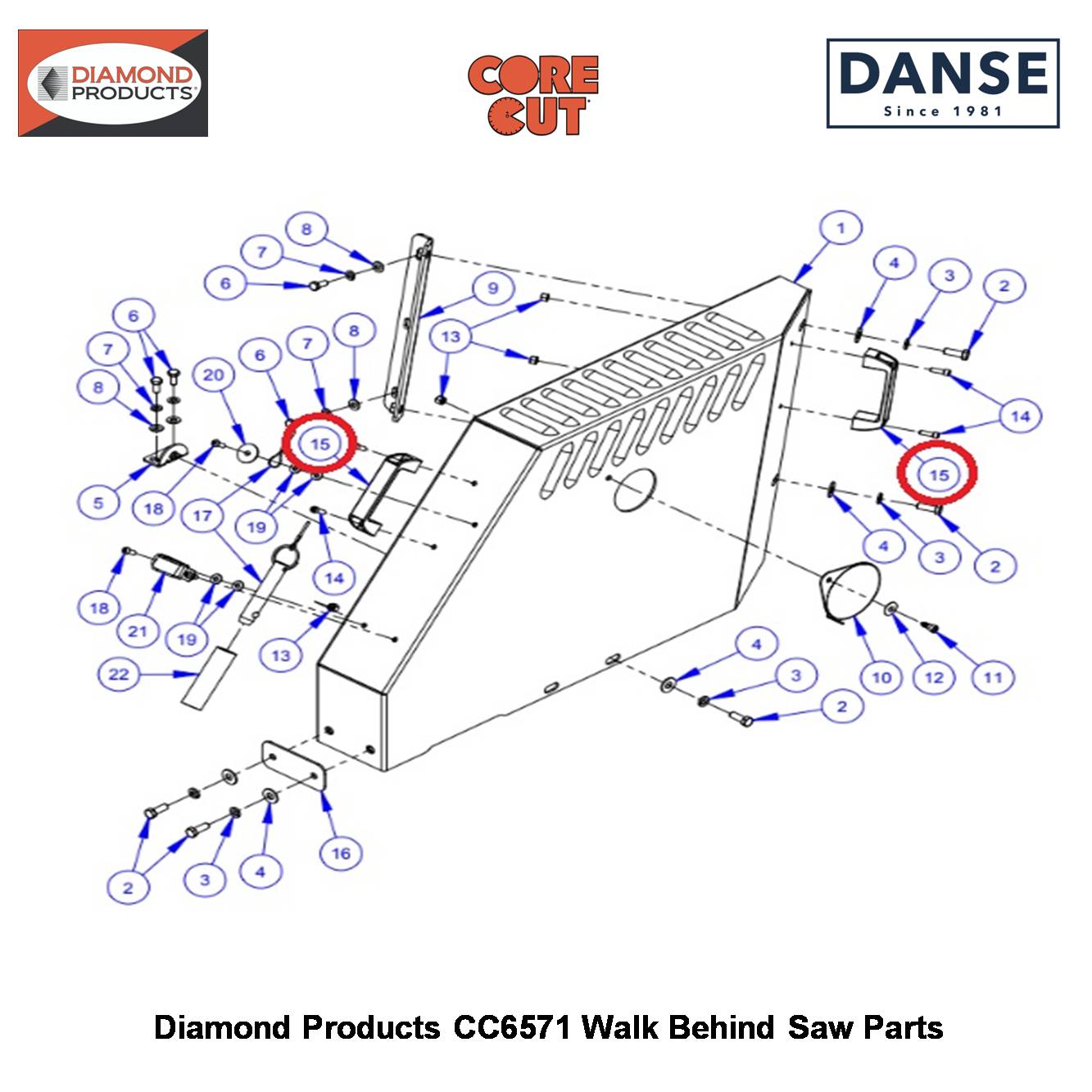 Handle Plastic For M-4 5 2400145 Fits Core Cut CC6571 Walk Behind Saw By Diamond Products