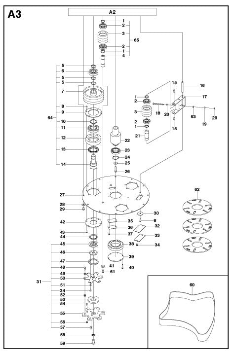 Grinding Head A3 Assembly Parts For PG 680 By Husqvarna