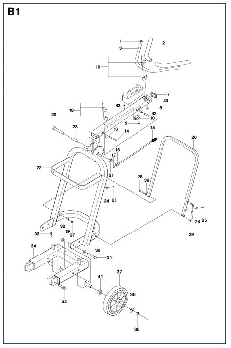 Chassis / Frame B1 Assembly Parts For PG 680 By Husqvarna
