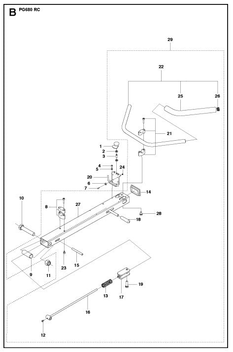 Handle B Assembly Parts For PG 680 RC By Husqvarna