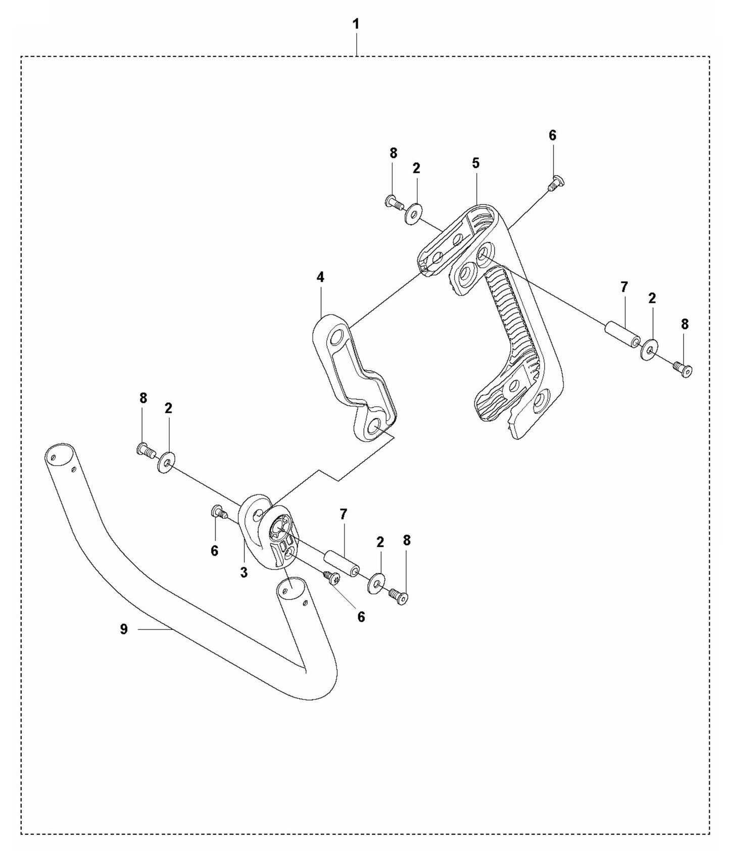 LF 75 LAT Vibration Damped Handle Assembly Parts by Husqvarna