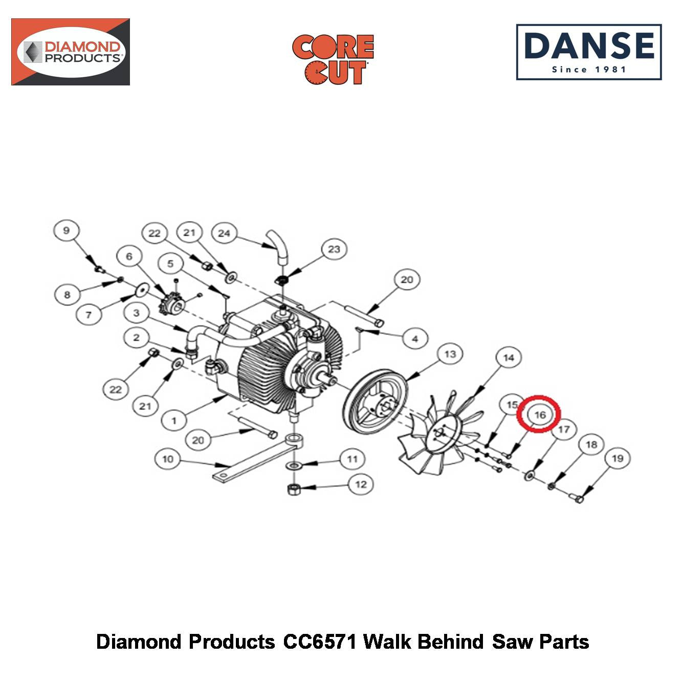 #10-32X1/2 Hex Head Screw 2900448 Fits Core Cut CC6571 Walk Behind Saw By Diamond Products