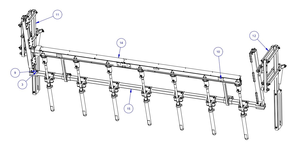 TRTP275 Triple Roller Tube Pavers 16’ Gang Vibration Assembly Parts by Allen Engineering