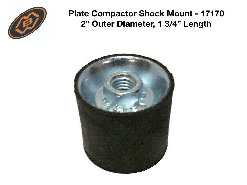 17170 Shock Mount, 2" Od X 1-3/4" Lg for GP12 Plate Compactors by MBW Genuine Parts