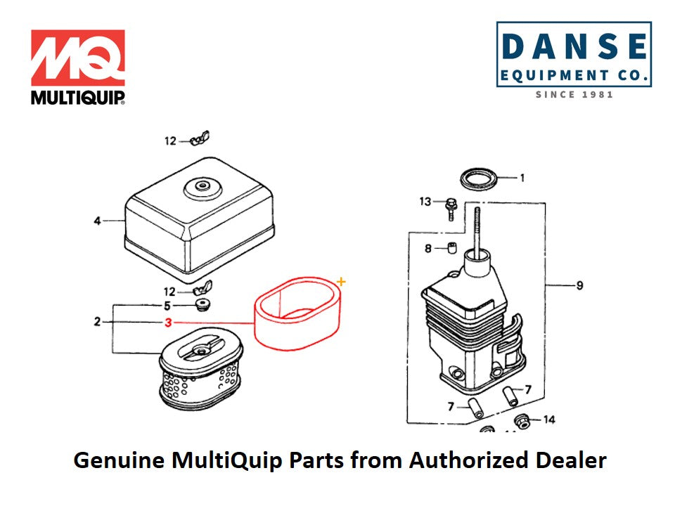 17218ZE0820 Filter Outer (GX120U1QX2) For CA4HM-Series Whiteman Walk-Behind Power Trowels By Multiquip