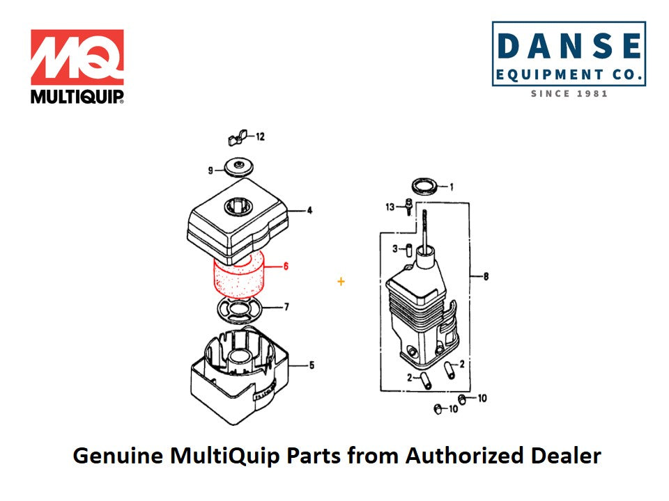 17403ZE1810 Air Cleaner Element (Honda) For Epoxy-Series Whiteman Walk-Behind Power Trowels By Multiquip