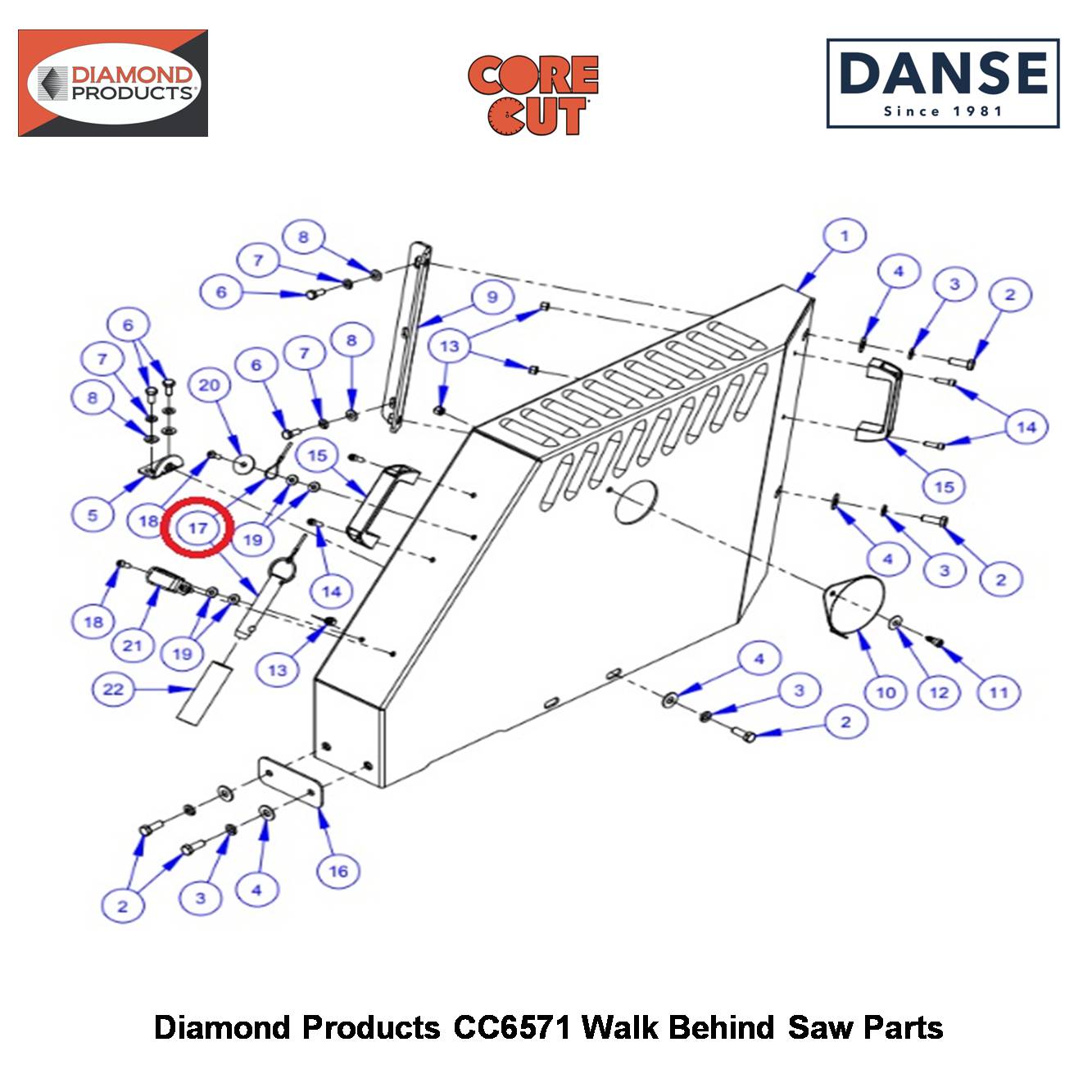Detent Pin, 3/4" X 3"GRIP W/lanyard 2503824 Fits Core Cut CC6571 Walk Behind Saw By Diamond Products
