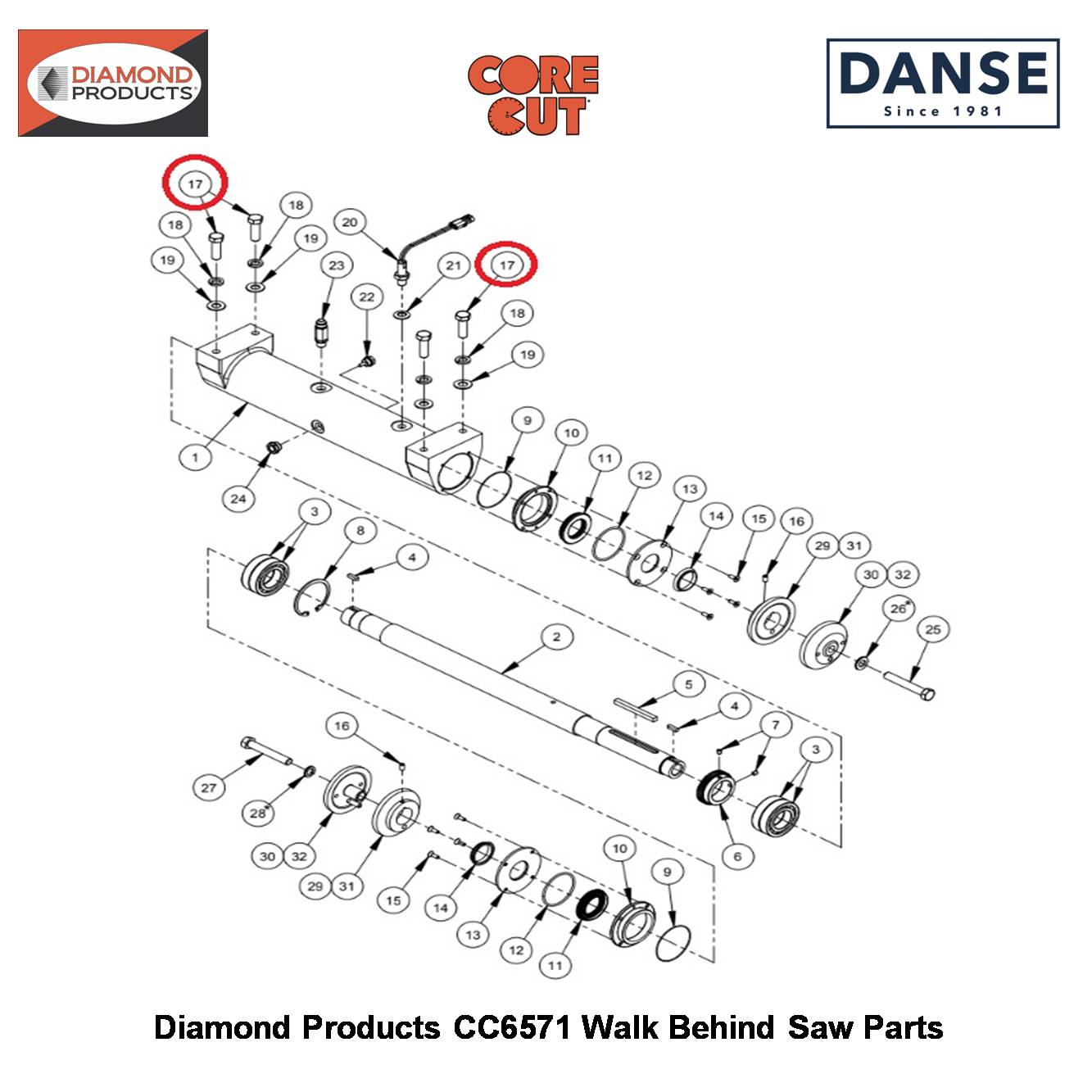 5/8-11X2" Hex Hd Capscrew Grade 8 Yellow Zinc 2900136 Fits Core Cut CC6571 Walk Behind Saw By Diamond Products