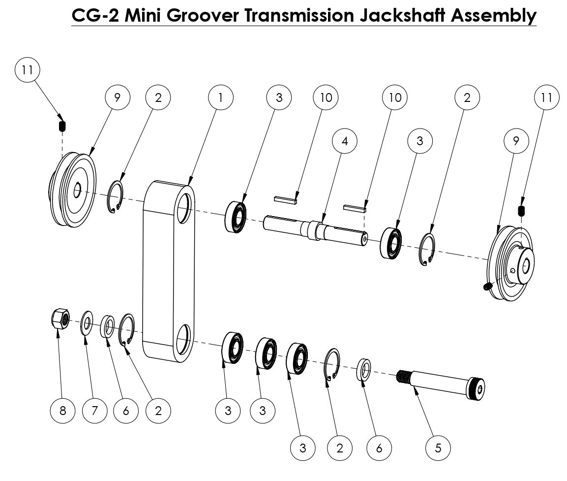 CG-2 (Diesel) Mini Groover Transmission Jackshaft Assembly