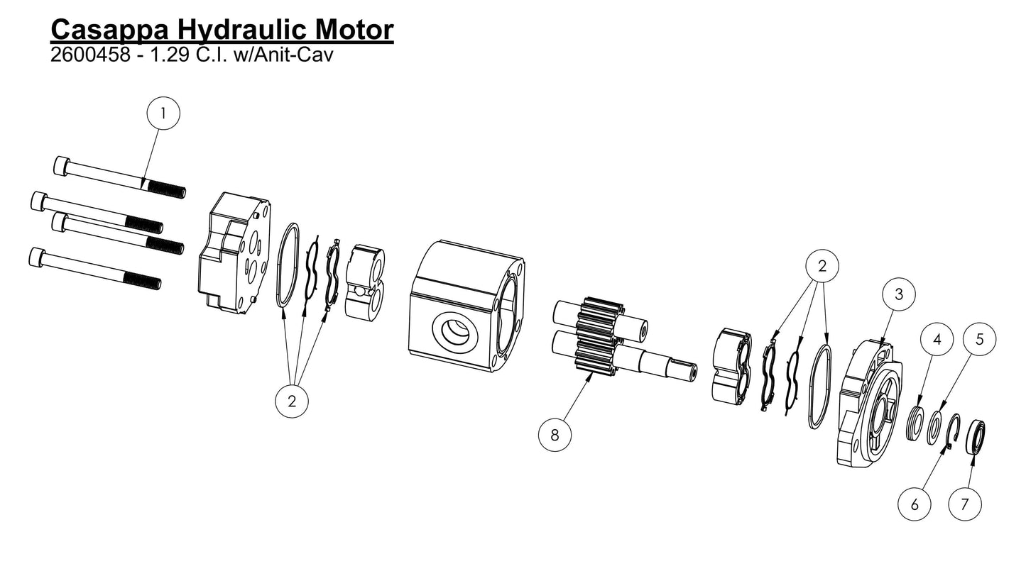HS-25-F-12 Casappa Hydraulic Motor Assembly Parts