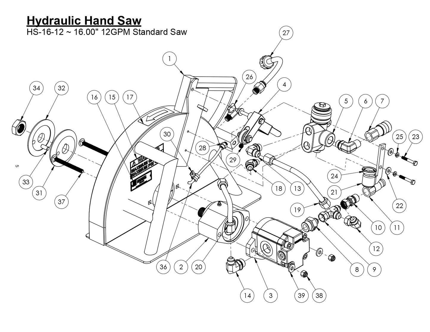 HS-16-12 Hydraulic Hand Saw
