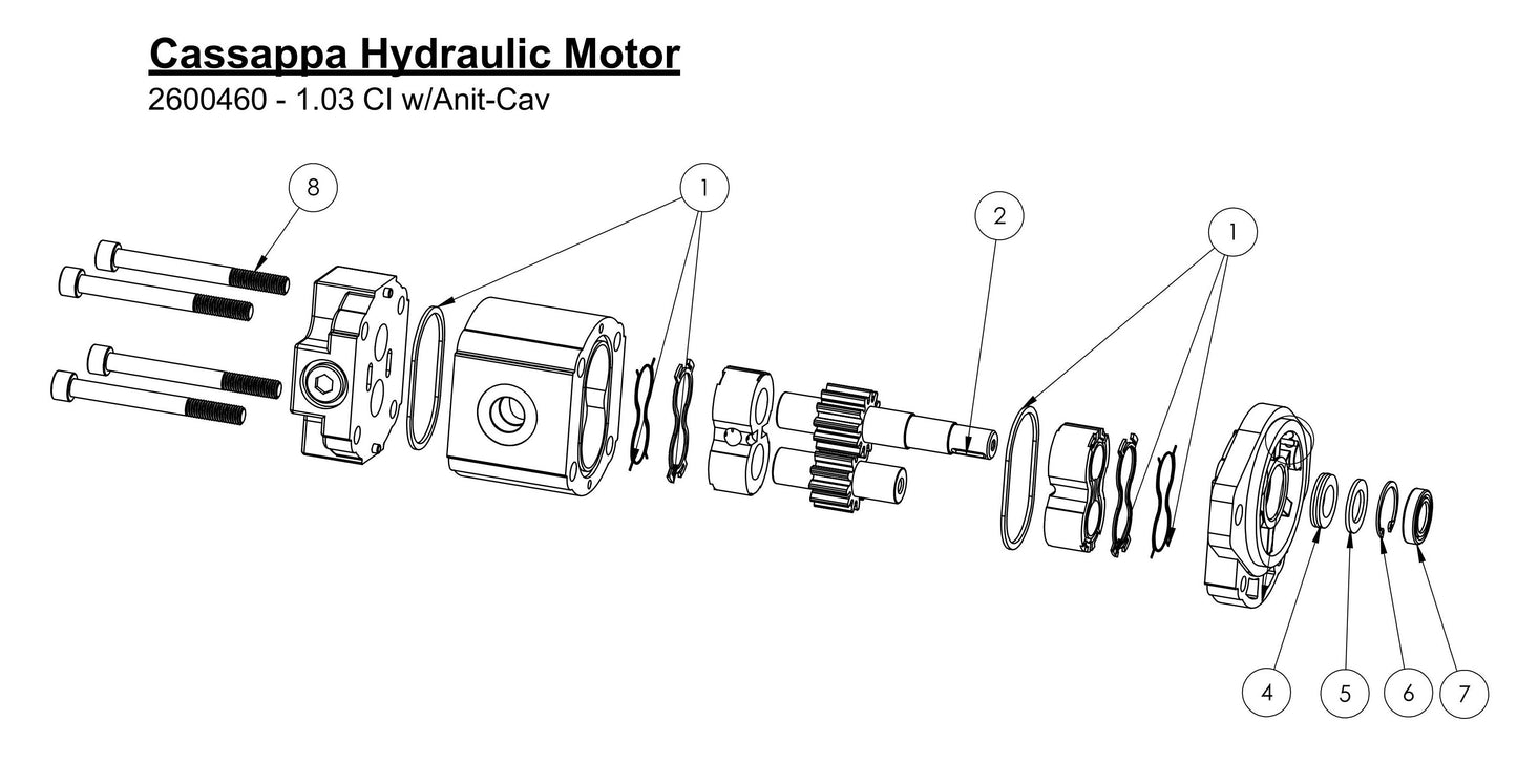 HS-24-F-10 Cassappa Hydraulic Motor Assembly Parts