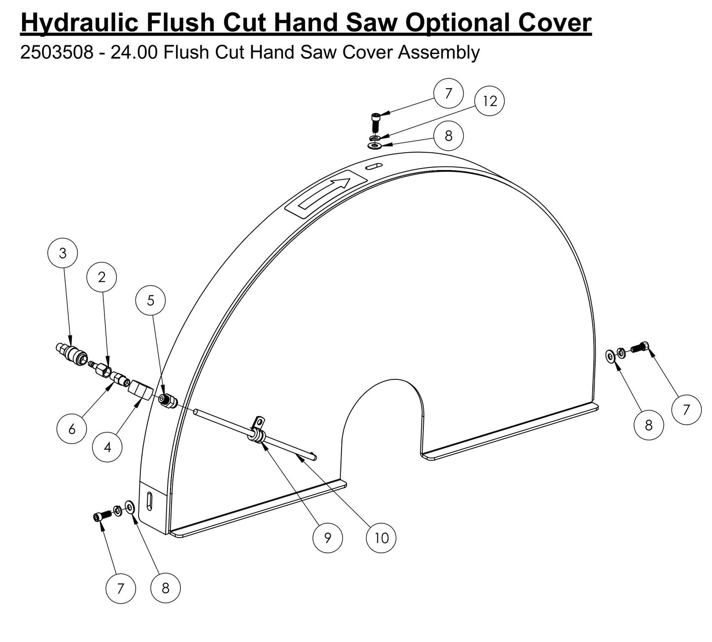 HS-24-F-10 Hydraulic Flush Cut Hand Saw Optional Cover Assembly Parts