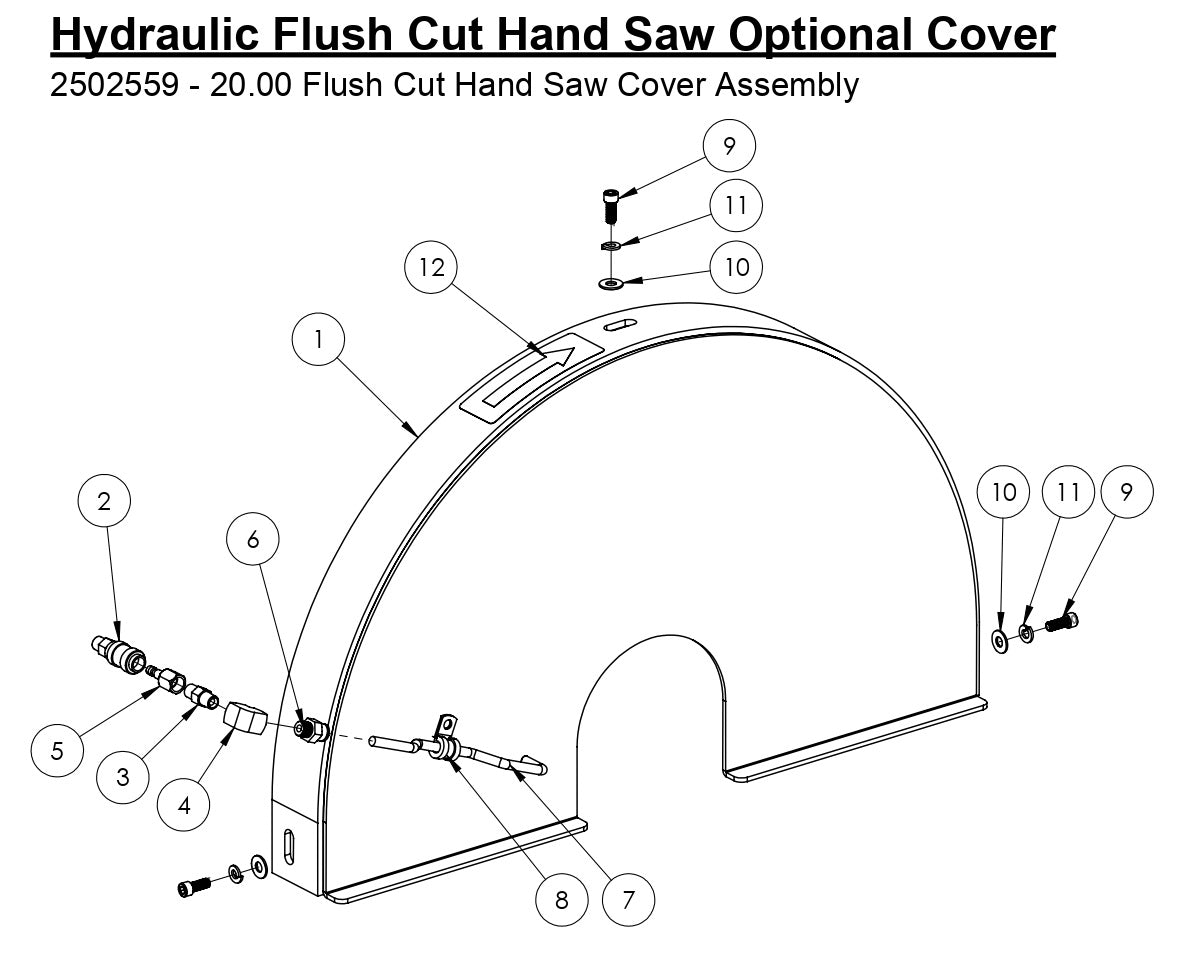 HS-20-F-12 Hydraulic Flush Cut Hand Saw Optional Cover