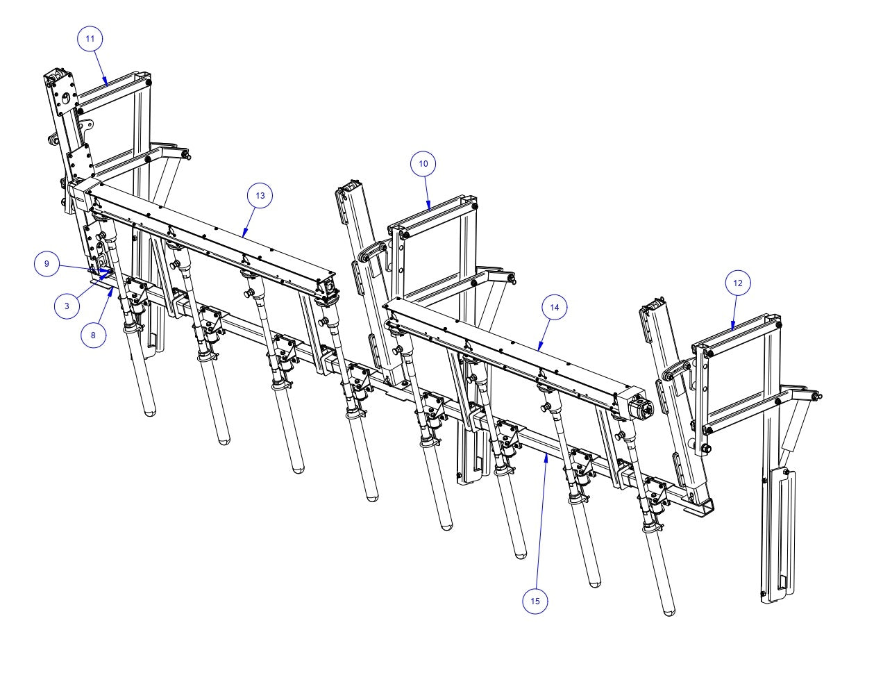 TRTP275 Triple Roller Tube Pavers 18’ Gang Vibration Assembly Parts by Allen Engineering