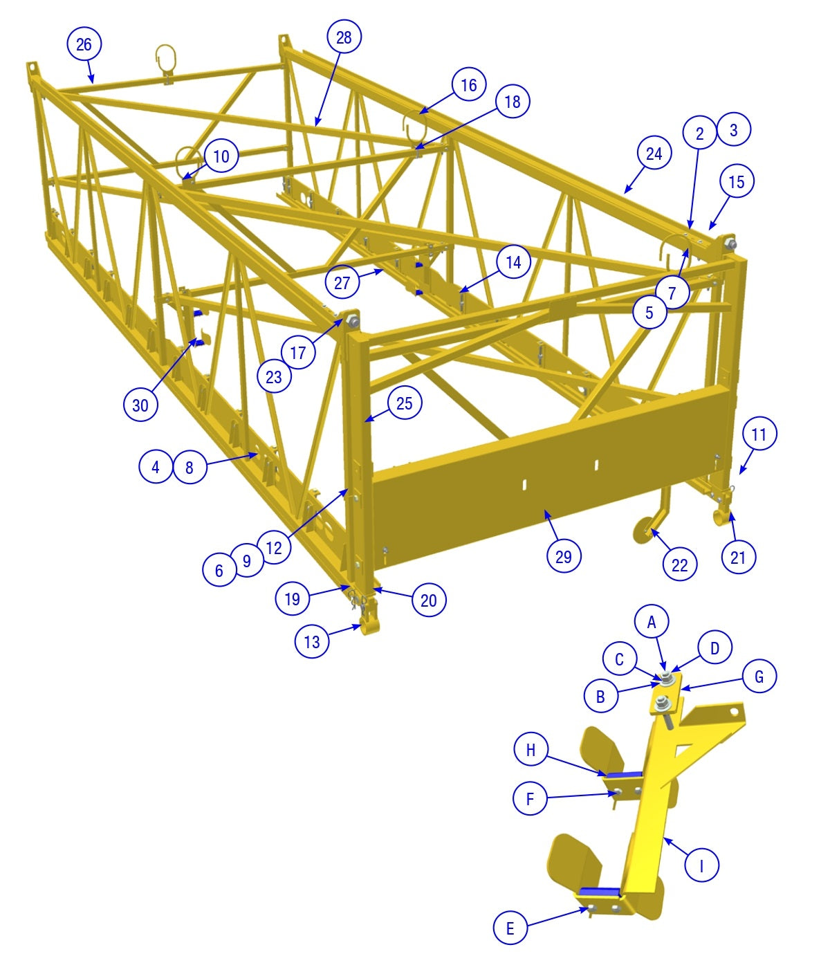 BDF6048B 18’ Idle End Frame Assembly Parts by Allen Engineering
