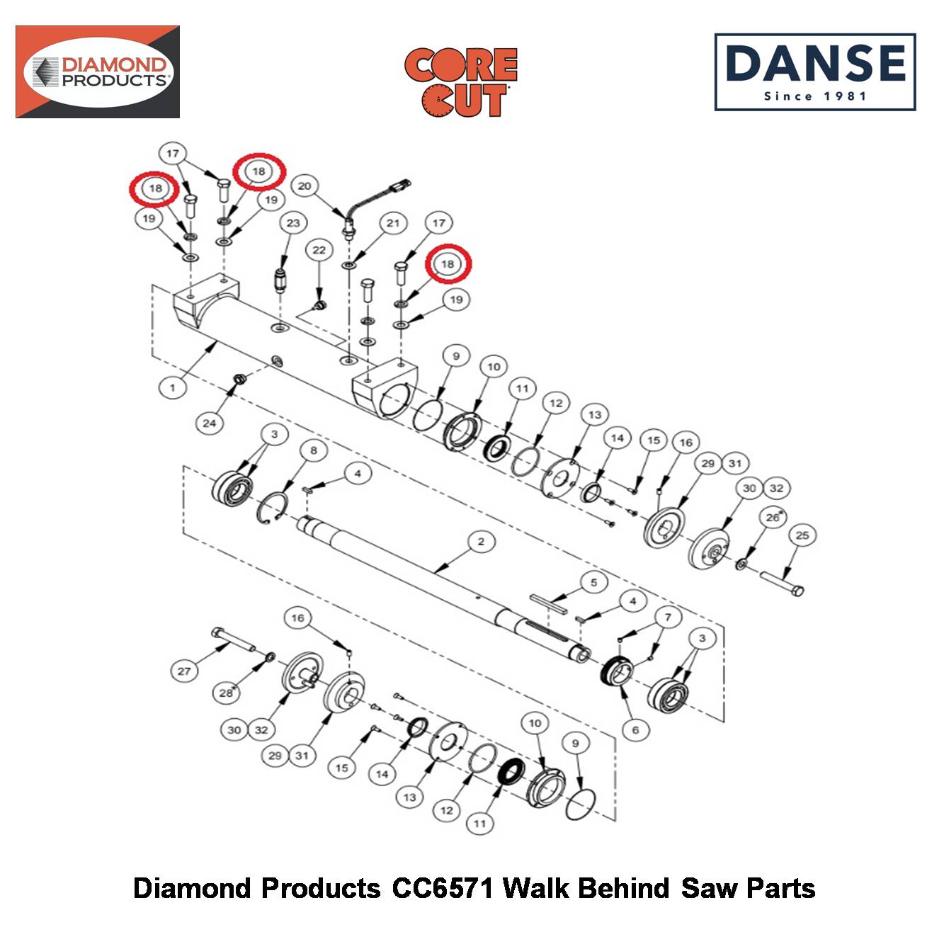 5/8" Lock Washer Split 2900113 Fits Core Cut CC6571 Walk Behind Saw By Diamond Products