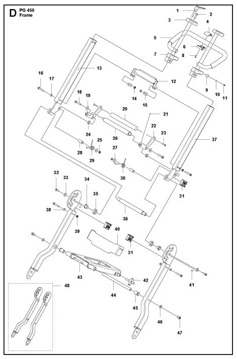 Frame Assembly Parts for PG 450 2018-02 By Husqvarna