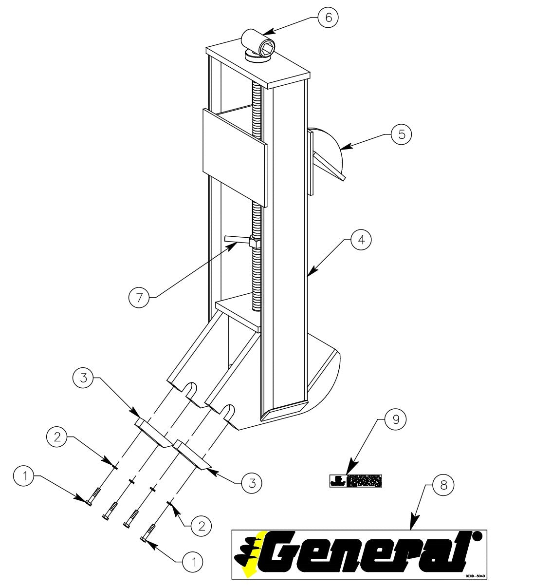 190M CUT-R-TACH Frame Assembly Parts By General Equipment