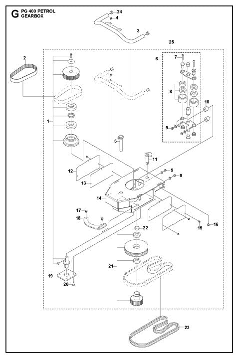 Gearbox Assembly Parts For PG 400 Petrol By Husqvarna