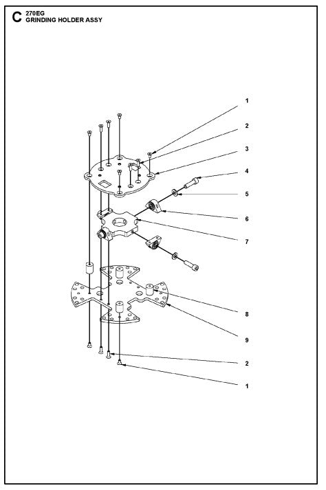 Grinding Holder Assembly Parts For HTC 270 EG By Husqvarna