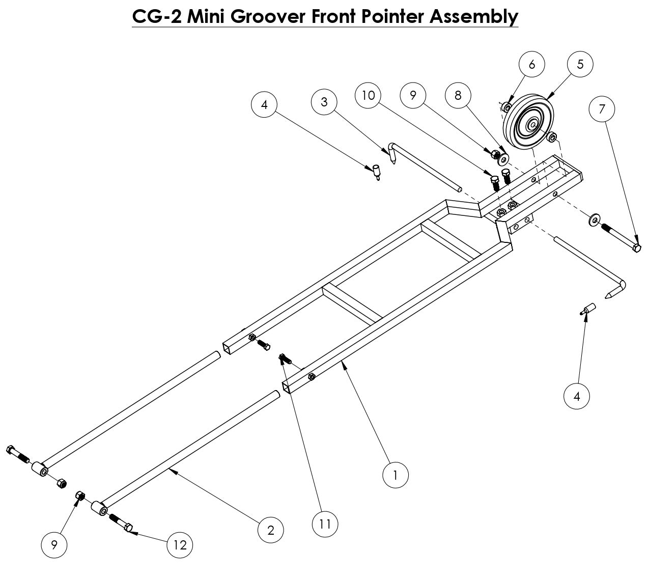 CG-2 (Diesel) Mini Groover Front Pointer Assembly