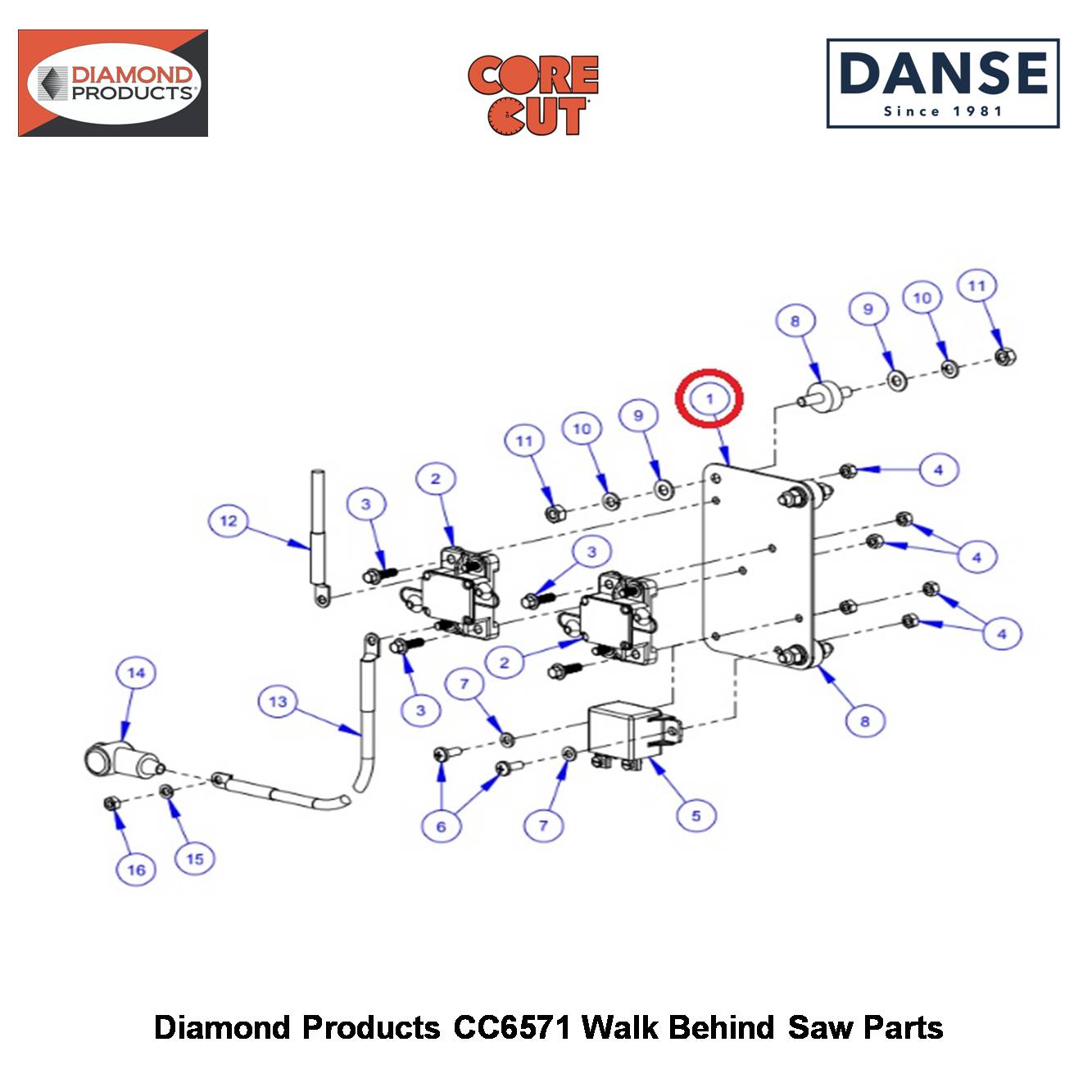 Breaker Panel 6019255 Fits Core Cut CC6571 Walk Behind Saw By Diamond Products