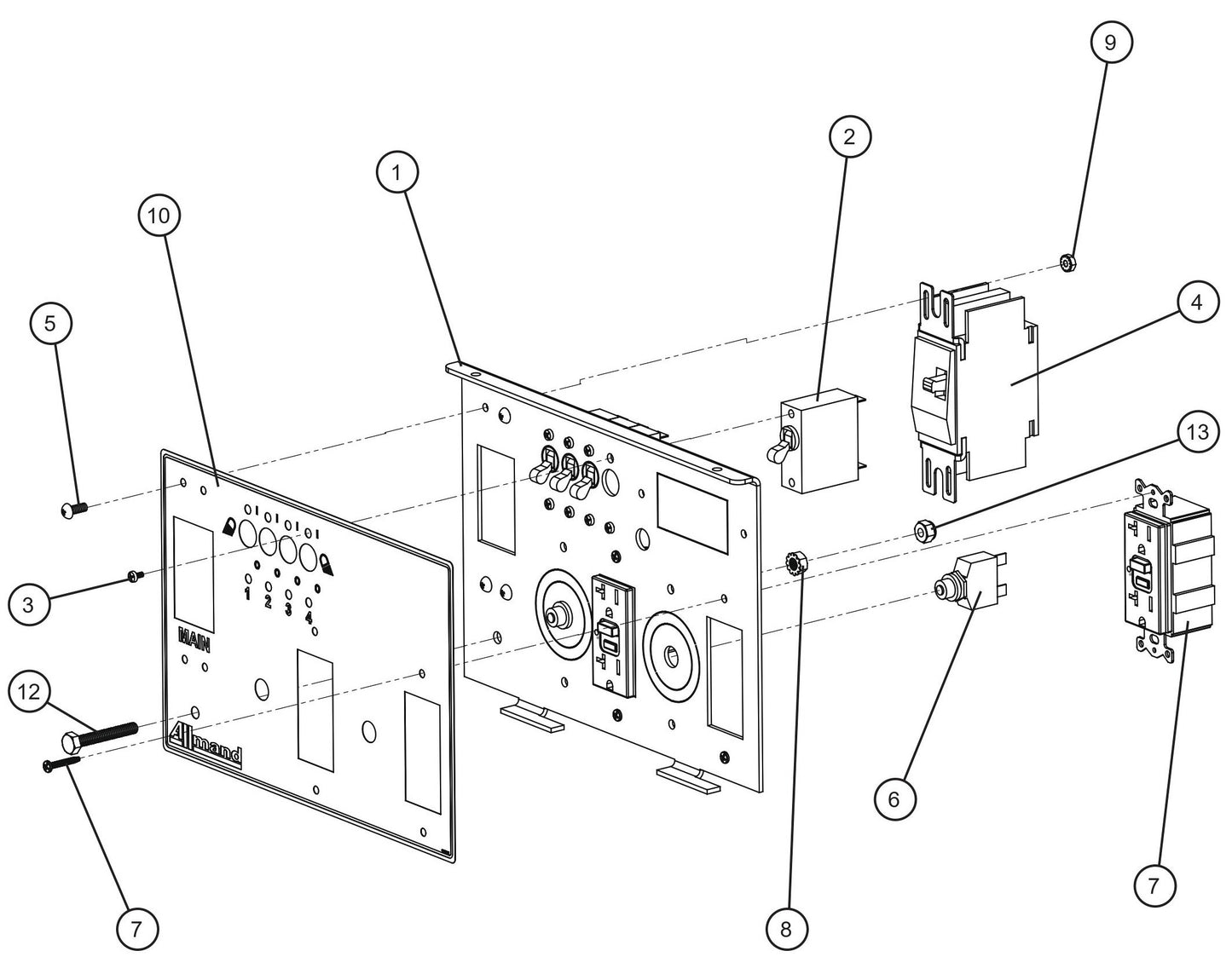 V Series Night-Lite Pro II 2-20AMP GFCI Outlet Package  Parts By Allmand
