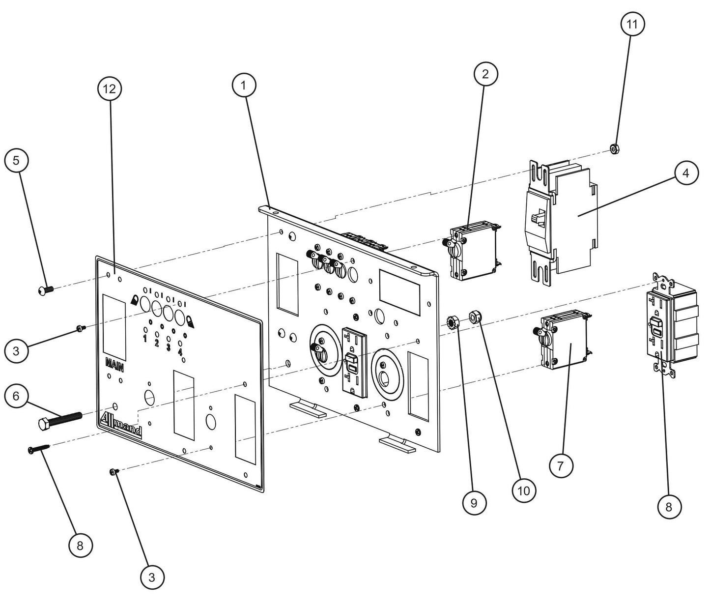 V Series Night-Lite Pro II 2-20AMP GFCI Outlet UL489 Package  Parts By Allmand