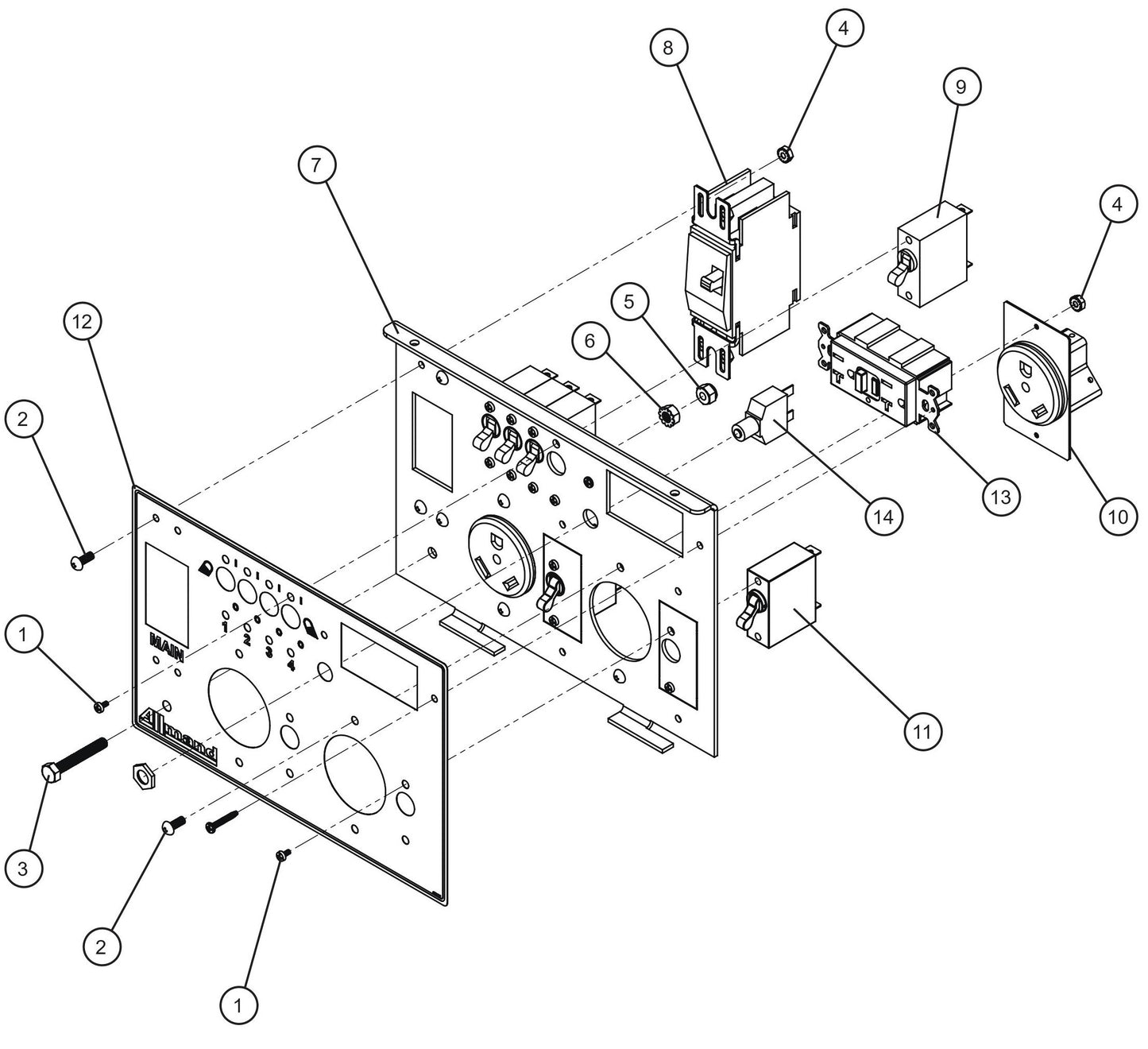 V Series Night-Lite Pro II 2-30AMP RV 1-20AMP GFCI Outlet Package Parts By Allmand