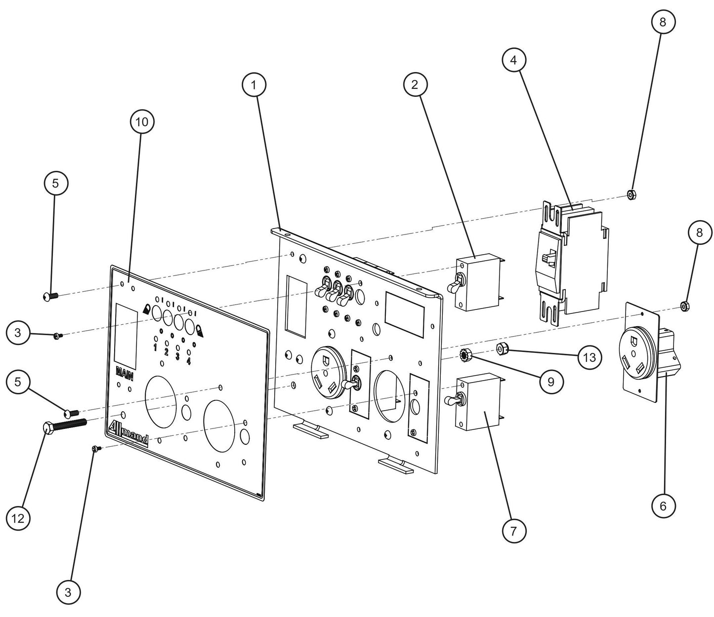 V Series Night-Lite Pro II 2-30AMP RV Outlet Package  Parts By Allmand