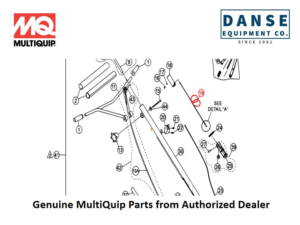 20285 Pitch Cable (STD) For JH90C Series Whiteman Walk-Behind Power Trowels By Multiquip