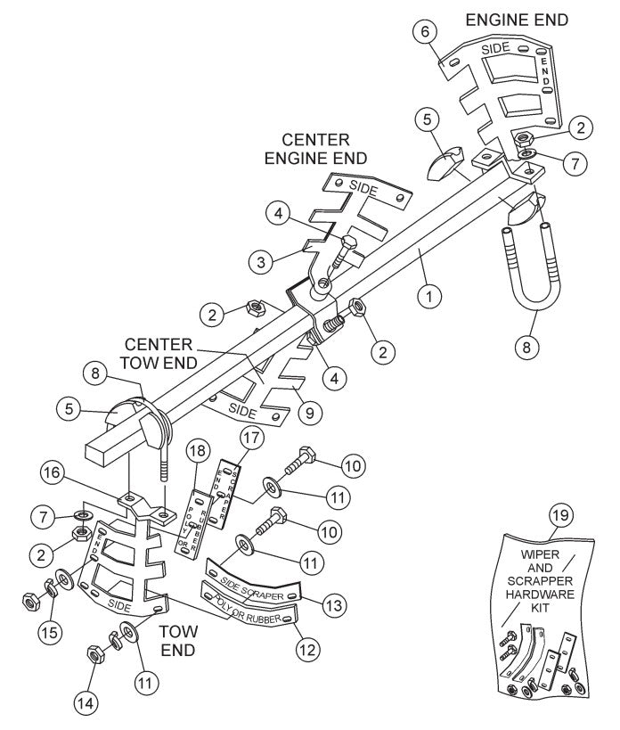 Paddle Shaft Assembly Parts-WM70SH5/WM70PH5, WM70SH8/WM70PH8, WM70SE/WM70PE HONDA GX160/GX240 SERIES GASOLINE ENGINES AND 1.5 HP ELECTRIC MOTOR