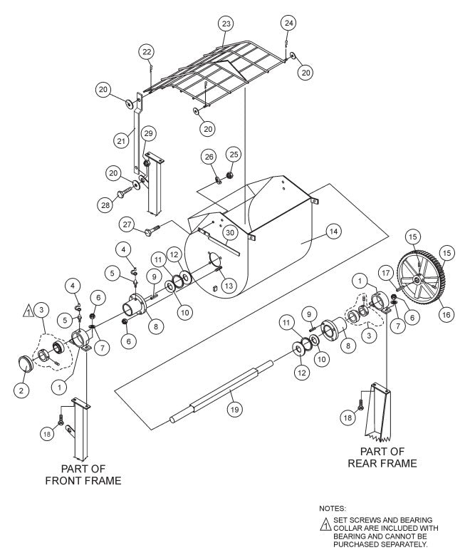 Steel Drum Assembly Parts-WM70SH5/WM70PH5, WM70SH8/WM70PH8, WM70SE/WM70PE HONDA GX160/GX240 SERIES GASOLINE ENGINES AND 1.5 HP ELECTRIC MOTOR