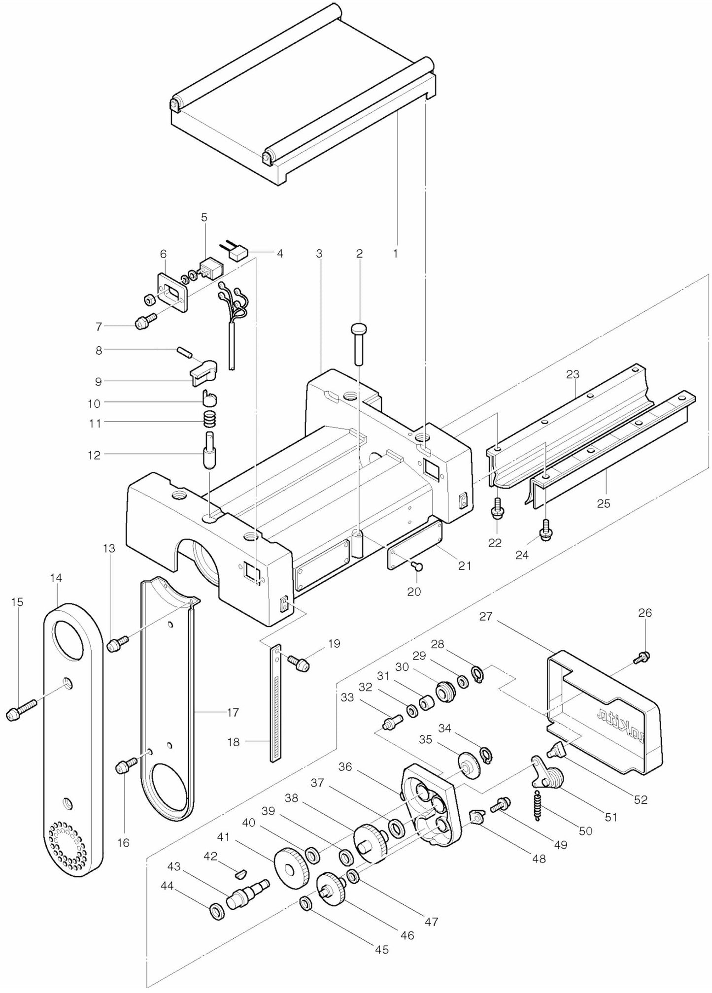 2040 Jointer Planer Assembly Parts 1 By Makita