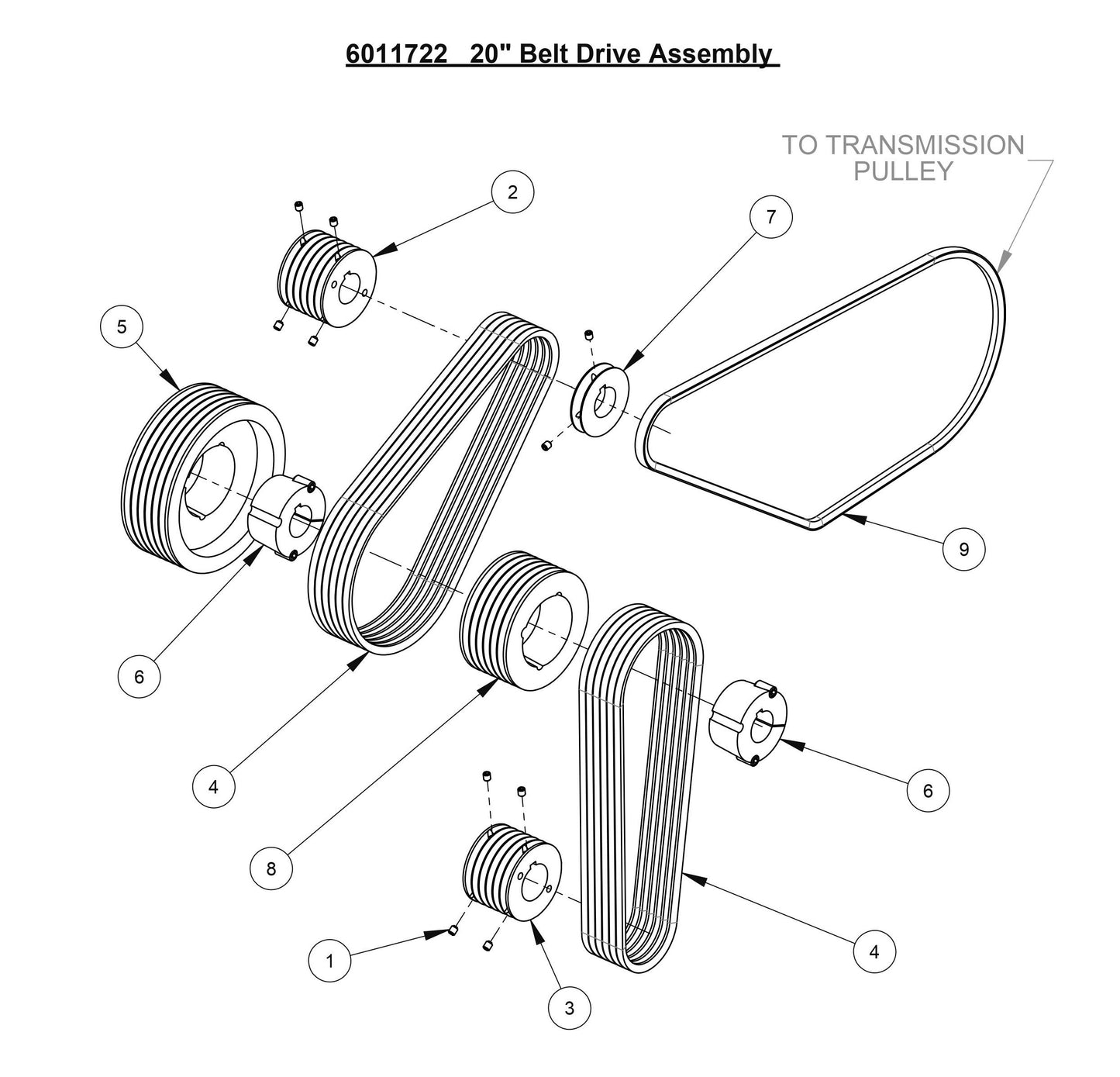 CC3535JBVP 20'' Belt Drive Assembly