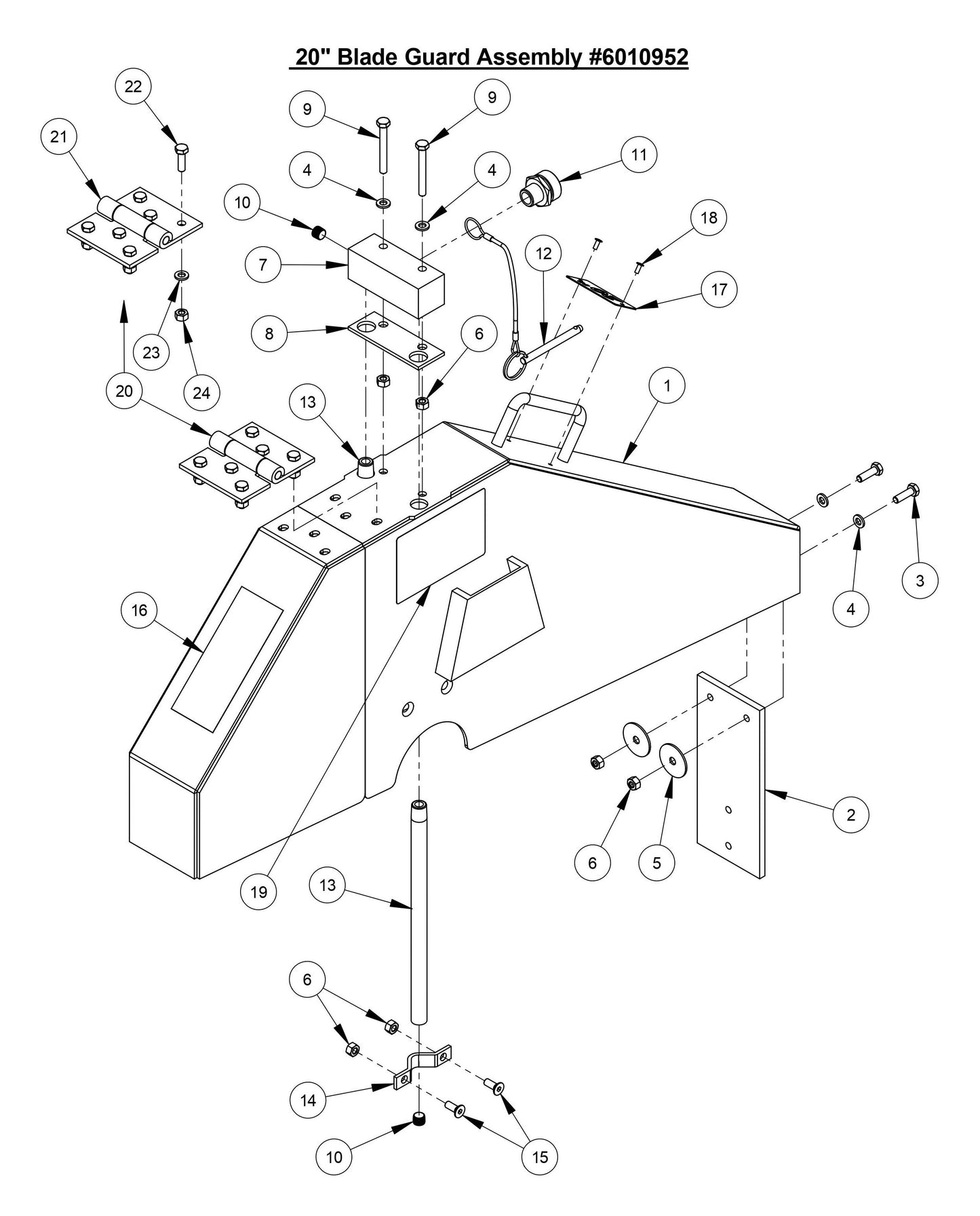 CC3535JBVP 20'' Blade Guard Assembly