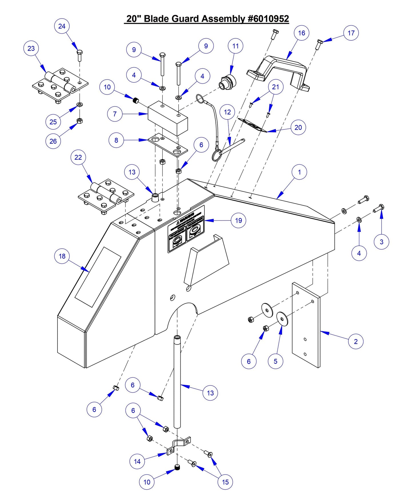 CC5049 20'' Blade Guard Assembly